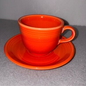 Fiestaware Persimmon Cup & Saucer Set